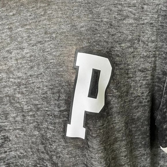 Victoria Secret Pink Gray Shirt Burnout Sheer Lightweight Blouse Size L u - Picture 3 of 8